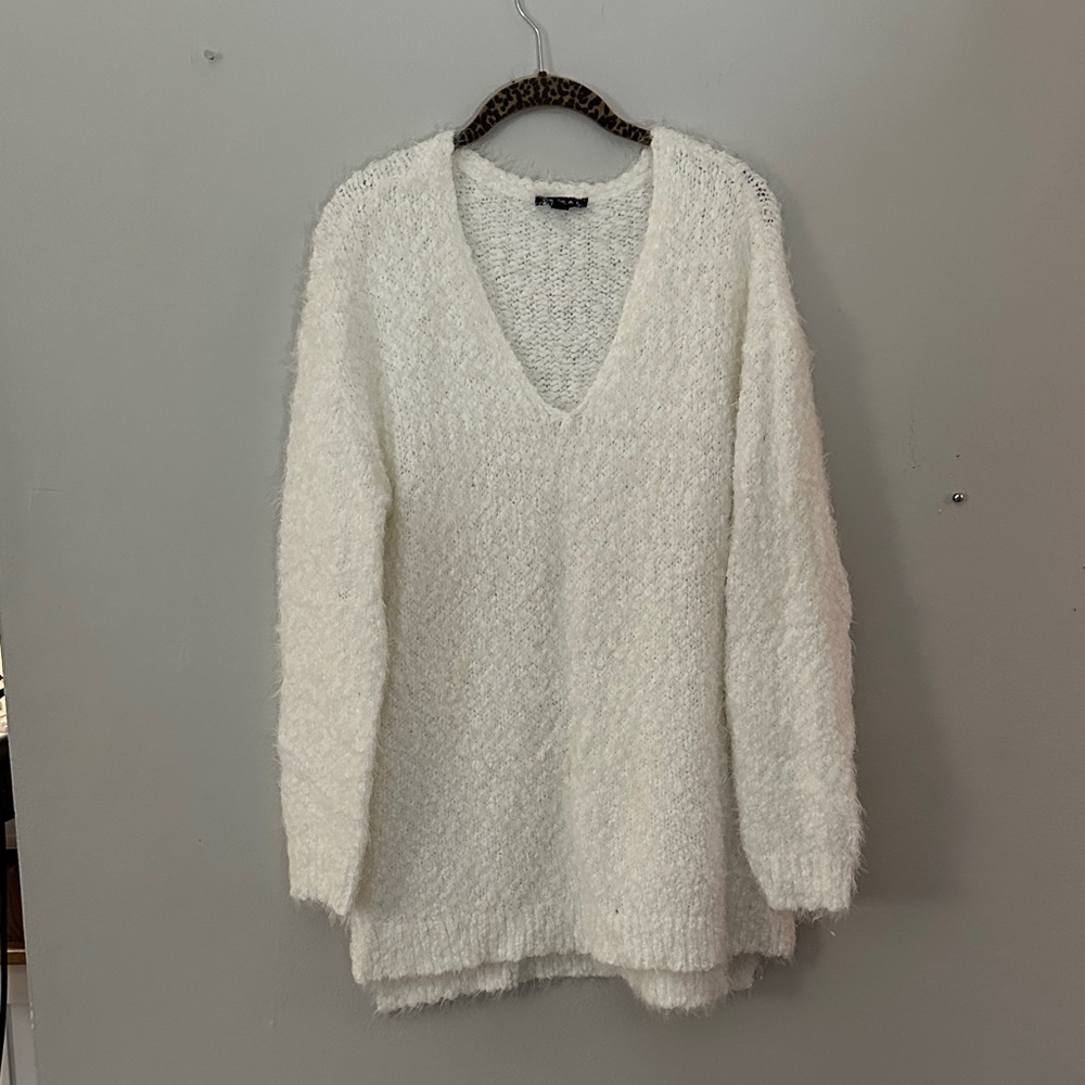 Tribal Soft Cream V-Neck Sweater